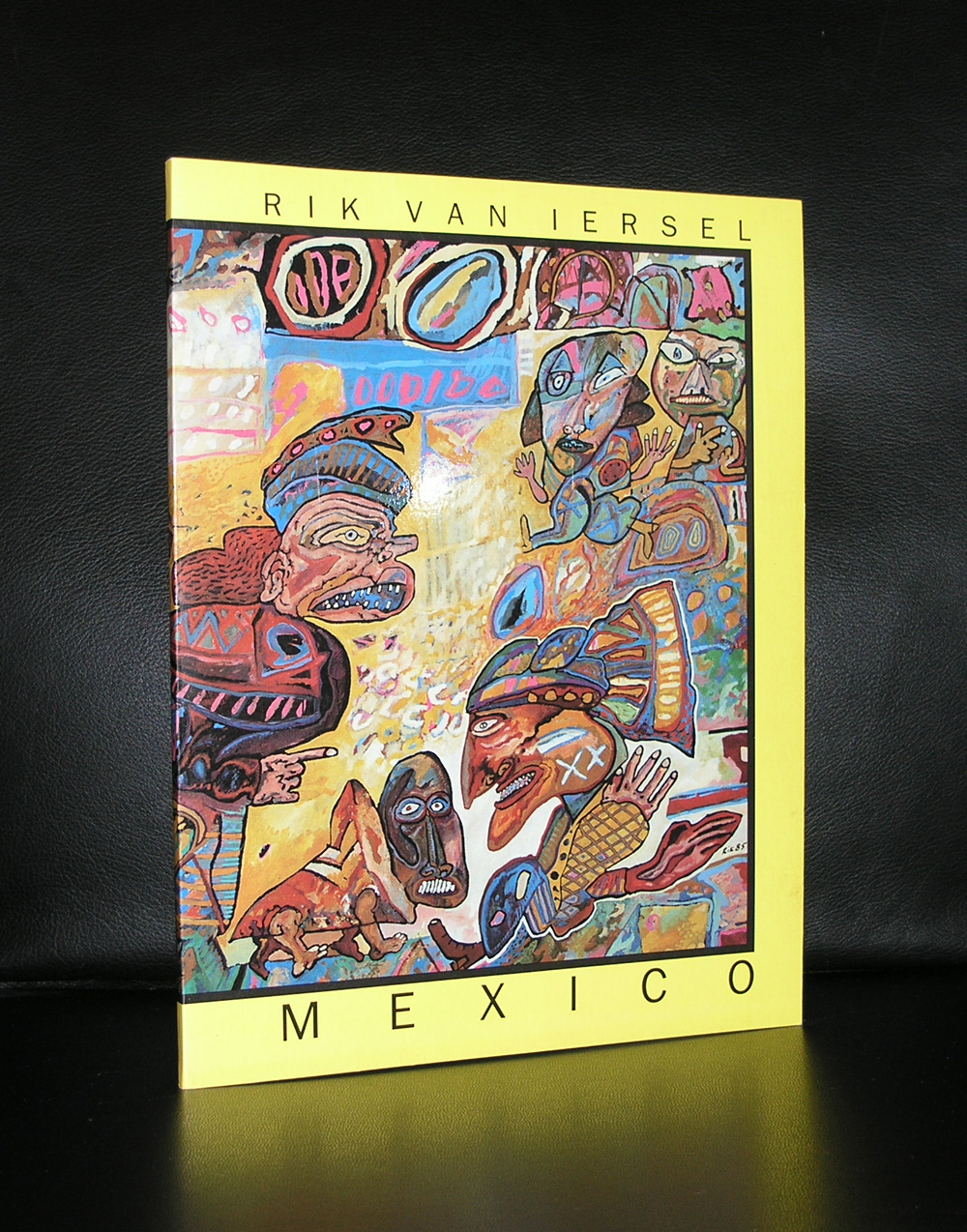 Cover of a book titled 'Mexico' by Rik van Iersel, featuring colorful illustrations of abstract figures and faces with a vibrant background.